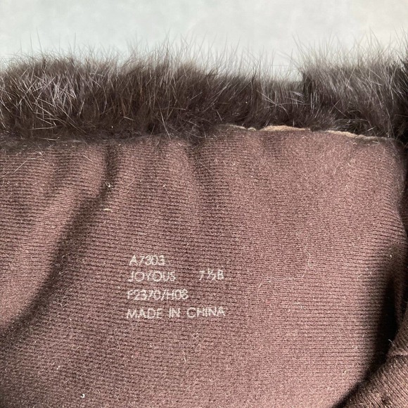 Coach Boots Women‎ Sz 7.5 Brown Signature Logo Print Joyous Fur Cuff Winter Snow - Picture 6 of 7